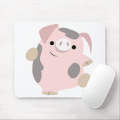 Dansende Cartoon Pig mousepad Muismat (Met muis)