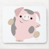 Dansende Cartoon Pig mousepad Muismat (Voorkant)