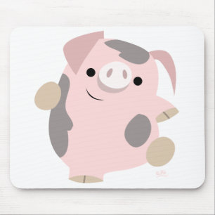 Dansende Cartoon Pig mousepad Muismat