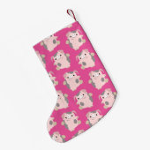 Dansende Cartoon Pig Pattern Kerstmis stoppen Kleine Kerstsok (Achterkant (Hangend))