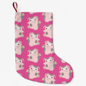 Dansende Cartoon Pig Pattern Kerstmis stoppen Kleine Kerstsok (Voorkant)