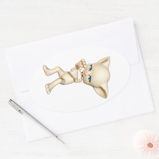 Dansende Cat Oval Stickers (Envelop)