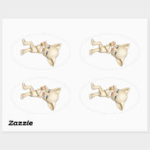 Dansende Cat Oval Stickers (Vel)