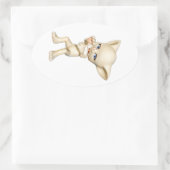 Dansende Cat Oval Stickers (Tas)