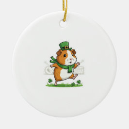 Dansende Cavia Kabouter St.Patrick's Dag Keramisch Ornament