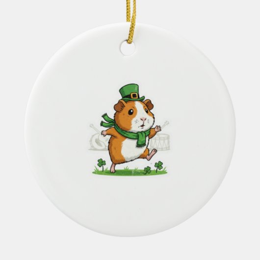 Dansende Cavia Kabouter St.Patrick's Dag Keramisch Ornament (Voorkant)