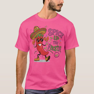 Dansende Chili Pepper Sombrero Maracas Cinco de Ma T-shirt