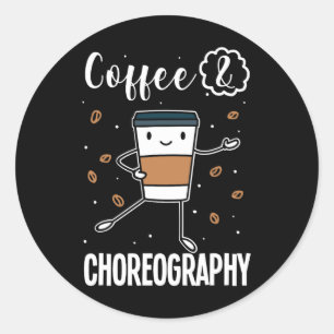 Dansende choreografie dansdocent ronde sticker