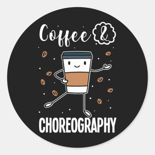 Dansende choreografie dansdocent ronde sticker (Voorkant)