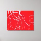 Dansende cirkels in rode en witte canvasafdruk canvas afdruk (Voorkant)