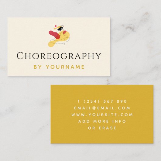 Dansende Coach Docent Choreograaf Elegant Visitekaartje (Voorkant / Achterkant)