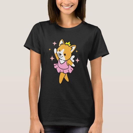 Dansende Corgi Ballerina T-shirt (Voorkant)