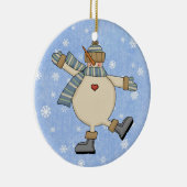 Dansende Country Sneeuwman Keramisch Ornament (Rechts)