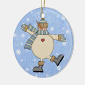 Dansende Country Sneeuwman Keramisch Ornament (Links)