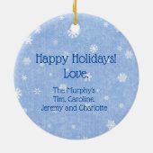 Dansende Country Sneeuwman Keramisch Ornament (Achterkant)