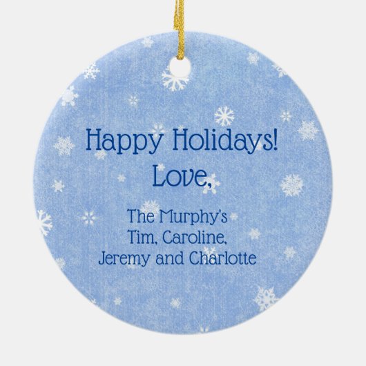 Dansende Country Sneeuwman Keramisch Ornament (Achterkant)