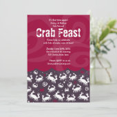 Dansende CRAB FEST FEAST Dinner Party nodiging Kaart (Staand voorkant)