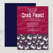 Dansende CRAB FEST FEAST Dinner Party nodiging Kaart (Voorkant / Achterkant)