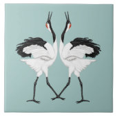 Dansende Cranes Tegel Tegeltje (Voorkant)