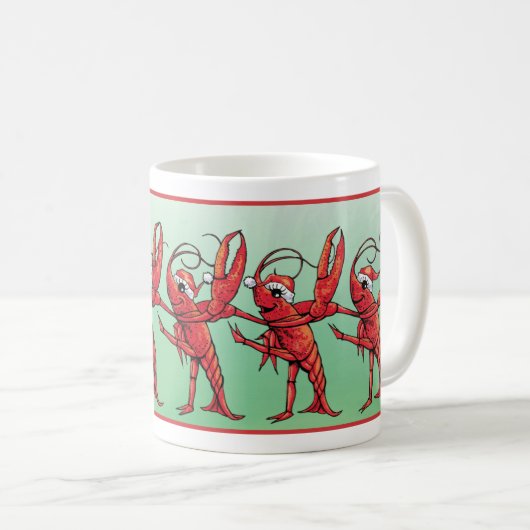 Dansende Crawfish-kerstMok Koffiemok (Voorkant rechts)