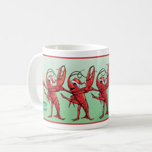 Dansende Crawfish-kerstMok Koffiemok (Voorkant links)