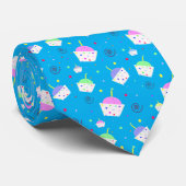 Dansende cupcakes - blauw stropdas (Opgerold)