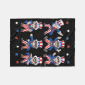 Dansende dabbing oom Sam 4 juli jongens meisjes K Fleece Deken (Voorkant (Horizontaal))