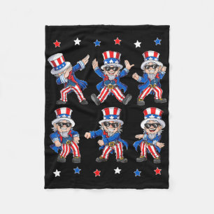 Dansende dabbing oom Sam 4 juli jongens meisjes K Fleece Deken