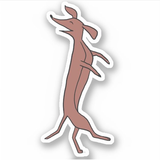 Dansende dachshond sticker (Voorkant)