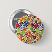 Dansende Daisies Retro Design Ronde Button 5,7 Cm (Voorkant /achterkant)