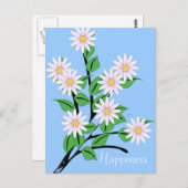 Dansende Daisy Flowers Happiness Briefkaart (Voorkant / Achterkant)