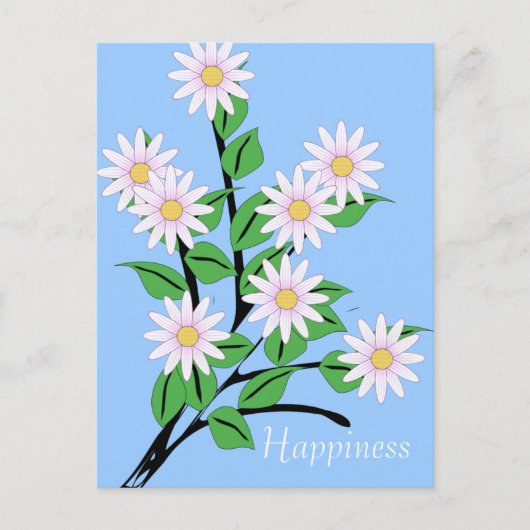 Dansende Daisy Flowers Happiness Briefkaart (Voorkant)