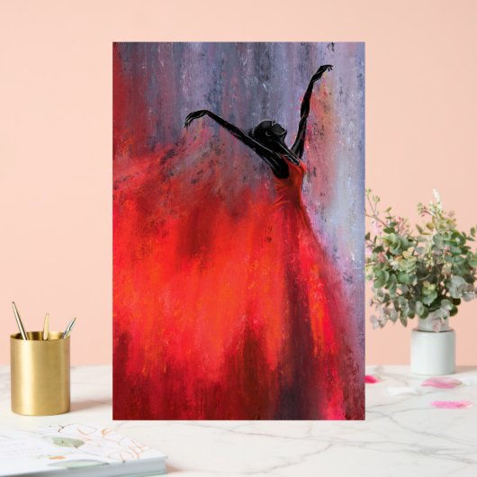 Dansende dame in rood acryl teken acryl bord (Huwelijk)