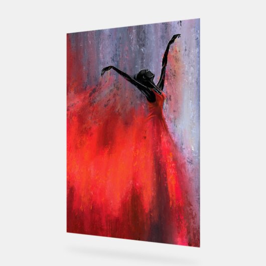 Dansende dame in rood acryl teken acryl bord (Hoek)