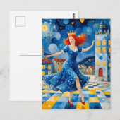 Dansende dame met rood haar briefkaart (Voorkant / Achterkant)