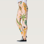 Dansende dames, luipaarden patroon. leggings (Links)