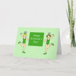 Dansende dames op St. Patrick's Day Kaart