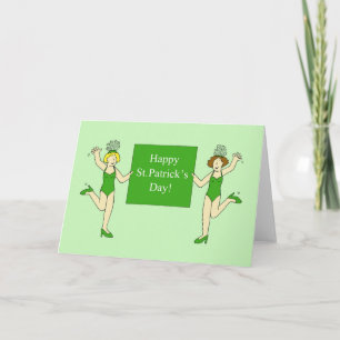 Dansende dames op St. Patrick's Day Kaart