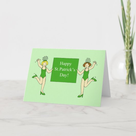 Dansende dames op St. Patrick's Day Kaart (Voorkant)