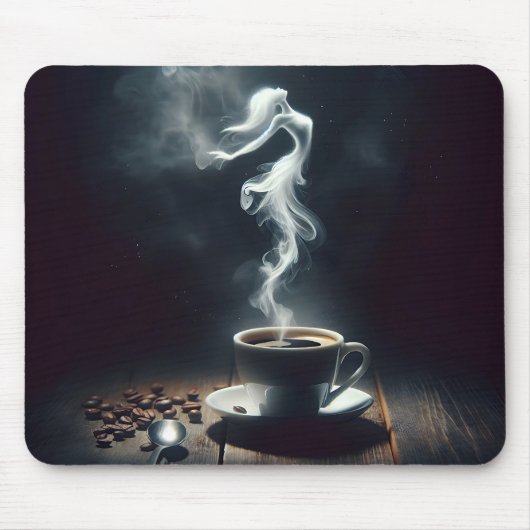 Dansende damp in koffie muismat (Voorkant)