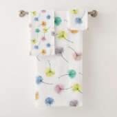 Dansende Dandelions | Waterverf Floral Pattern Bad Handdoek (Insitu)