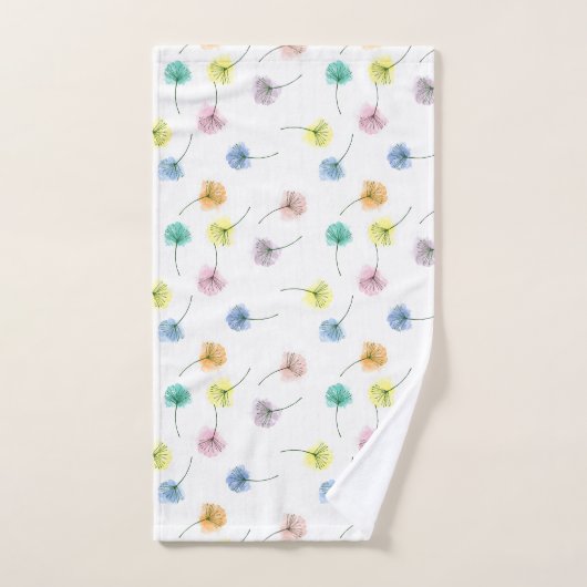 Dansende Dandelions | Waterverf Floral Pattern Bad Handdoek (Handdoek)