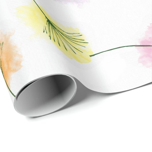 Dansende Dandelions | Waterverf Floral Pattern Cadeaupapier (Rol Hoek)