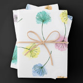 Dansende Dandelions | Waterverf Floral Pattern Inpakpapier Vel