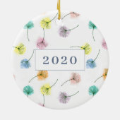 Dansende Dandelions | Waterverf Floral Pattern Keramisch Ornament (Achterkant)