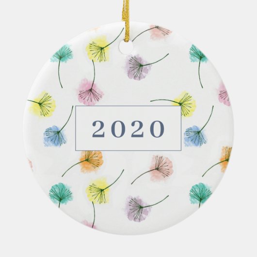 Dansende Dandelions | Waterverf Floral Pattern Keramisch Ornament (Achterkant)