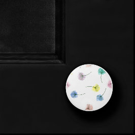 Dansende Dandelions | Waterverf Floral Pattern Keramische Knop