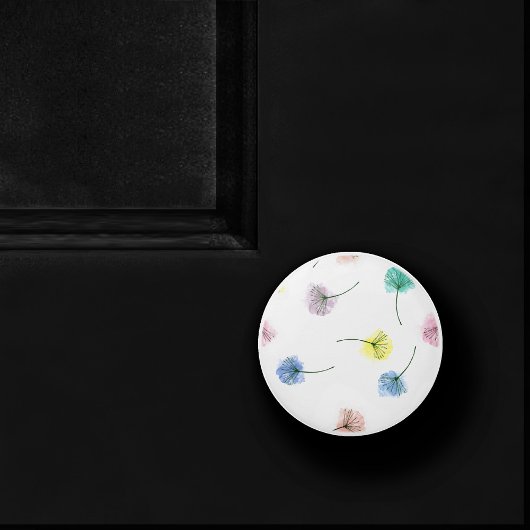 Dansende Dandelions | Waterverf Floral Pattern Keramische Knop