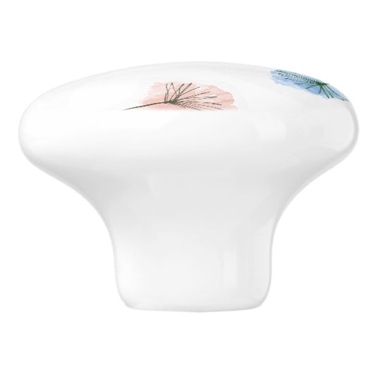 Dansende Dandelions | Waterverf Floral Pattern Keramische Knop (Zijkant)