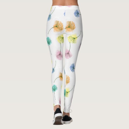 Dansende Dandelions | Waterverf Floral Pattern Leggings (Achterkant)